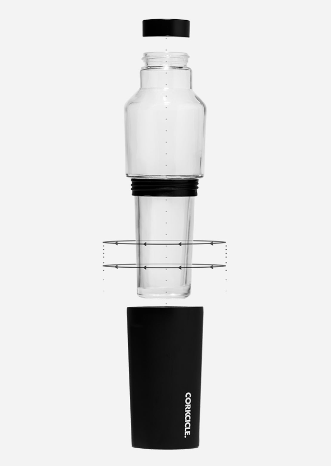 Corkcicle 20 Oz Hybrid Canteen Bottle Matte Black