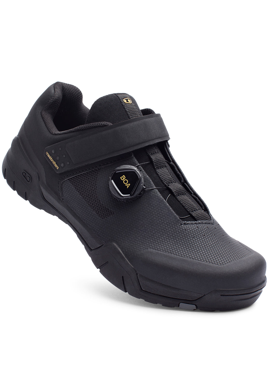 Crank Brothers Men&#39;s Mallet E Boa Clip Mountain Bike Shoes Black/Gold/Black