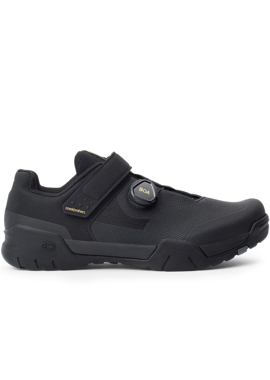 Crank Brothers Men&#39;s Mallet E Boa Clip Mountain Bike Shoes Black/Gold/Black