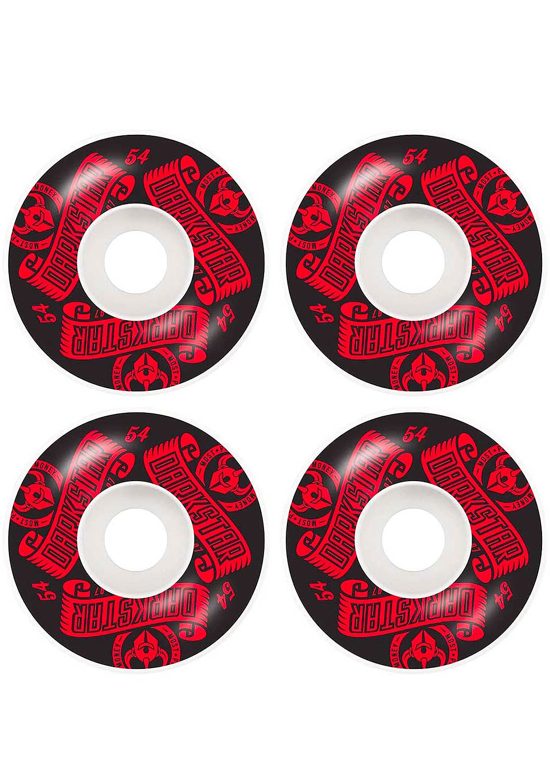 Darkstar Arc Skateboard Wheels Red 54 mm