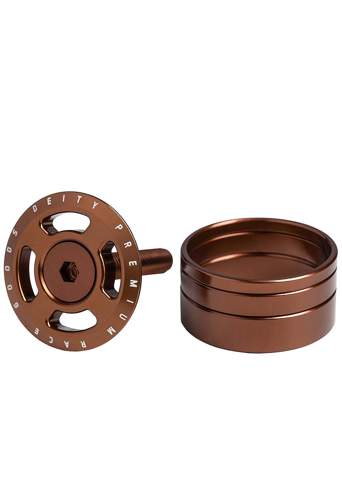 Deity Crosshair Adjuster Cap and Steerer Spacers - 1-1/8" Bronze