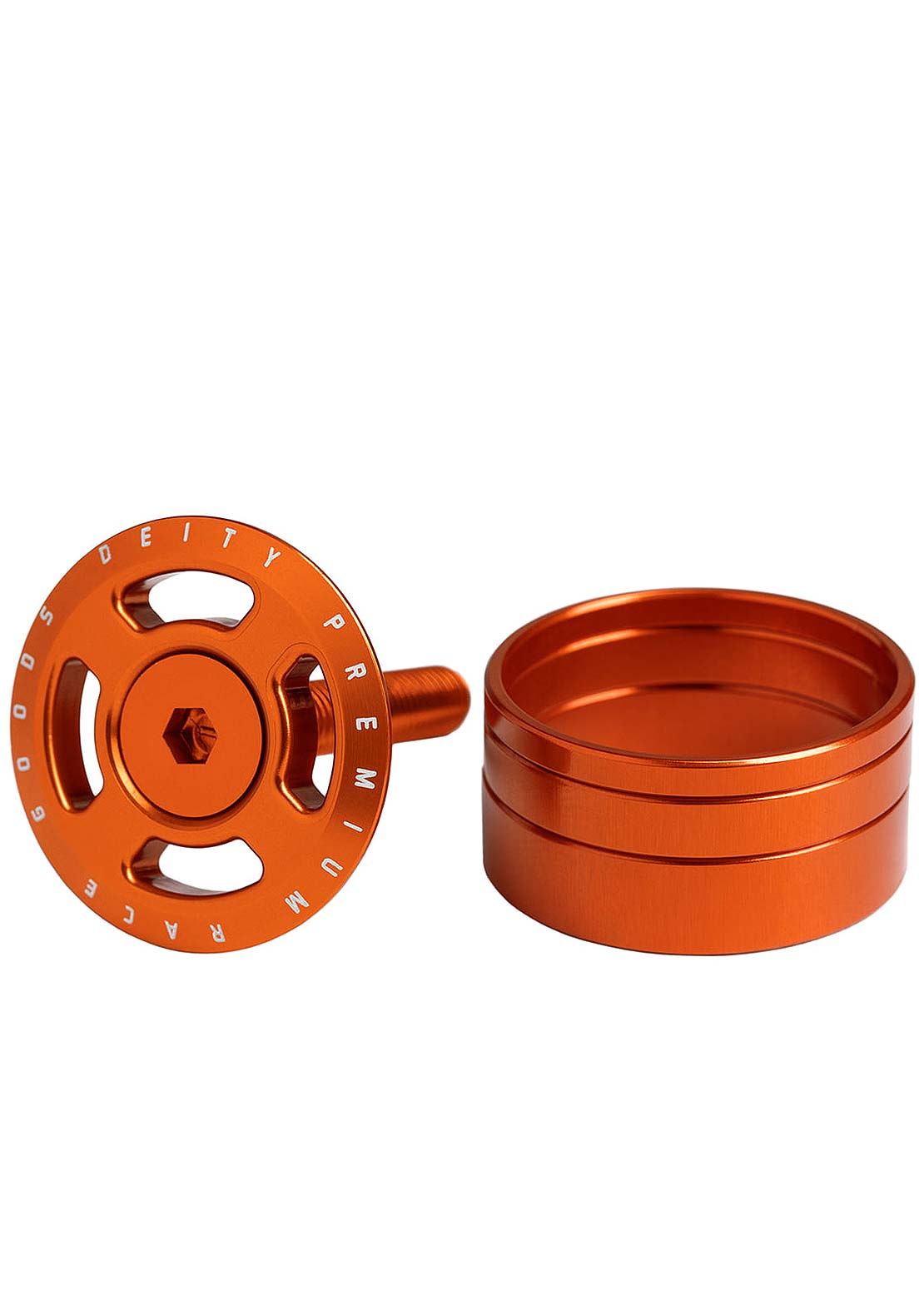 Deity Crosshair Adjuster Cap and Steerer Spacers - 1-1/8" Orange