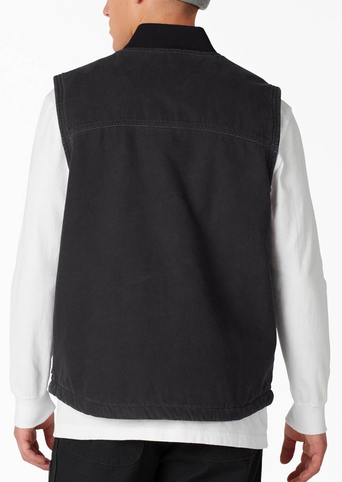 Dickies Men&#39;s Lined Duck Vest Stonewashed Black