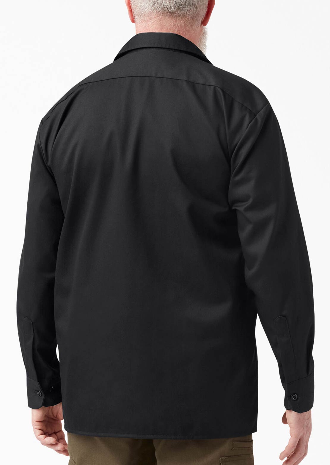 Dickies Men&#39;s Twill Work Long Sleeve Button Up Shirt Black