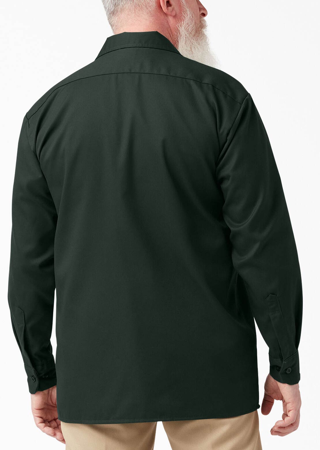 Dickies Men&#39;s Twill Work Long Sleeve Button Up Shirt Hunter Green
