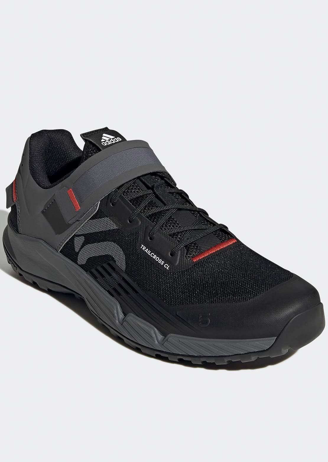 Five Ten Men&#39;s 5.10 Trailcross Clip-In Mountain Bike Shoes Core Black/Grey Three/Red