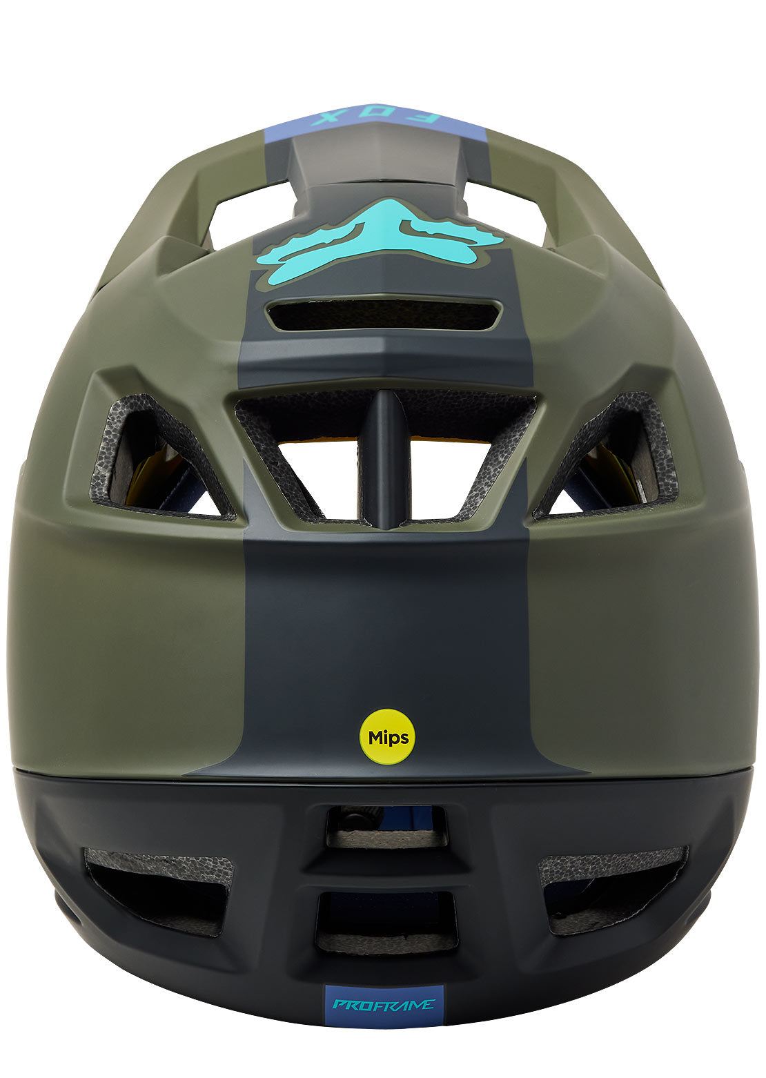 Fox Proframe Blocked Mountain Bike Helmet Olive Green