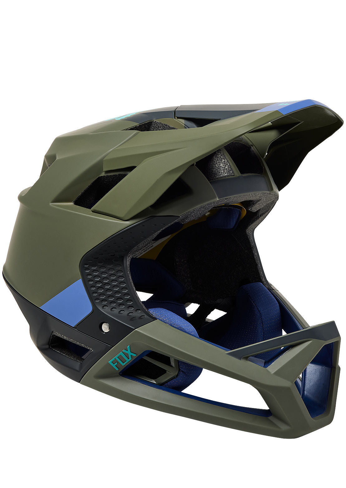 Fox Proframe Blocked Mountain Bike Helmet Olive Green