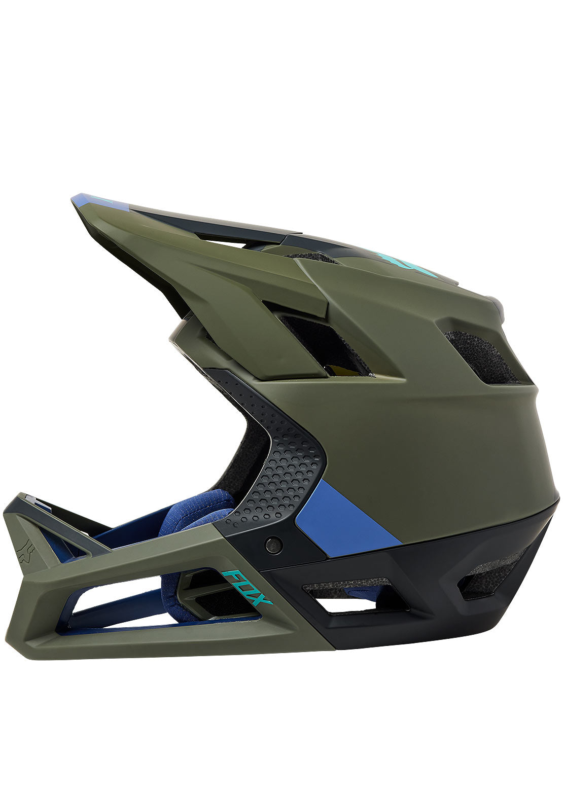 Fox Proframe Blocked Mountain Bike Helmet Olive Green