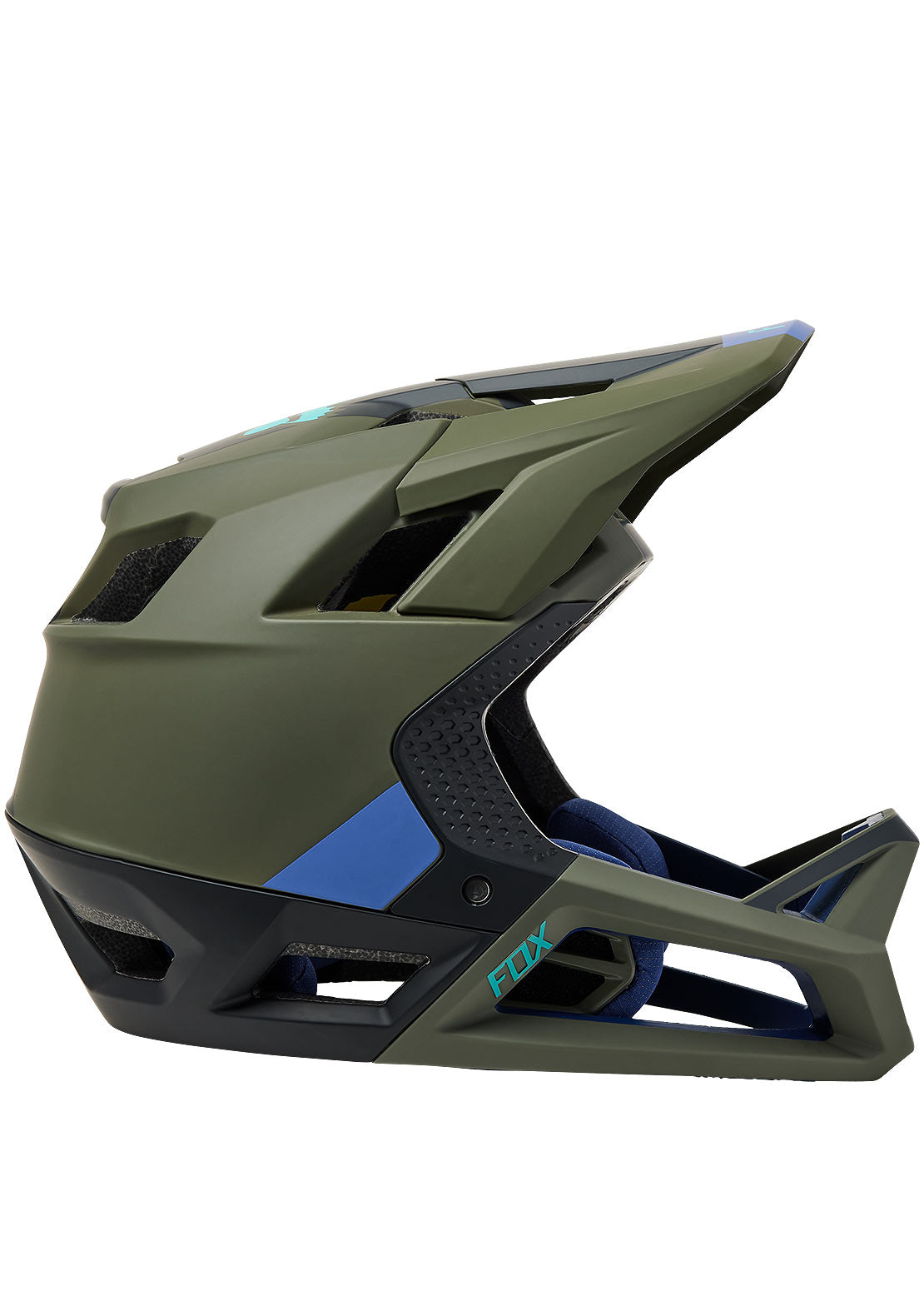 Fox Proframe Blocked Mountain Bike Helmet Olive Green