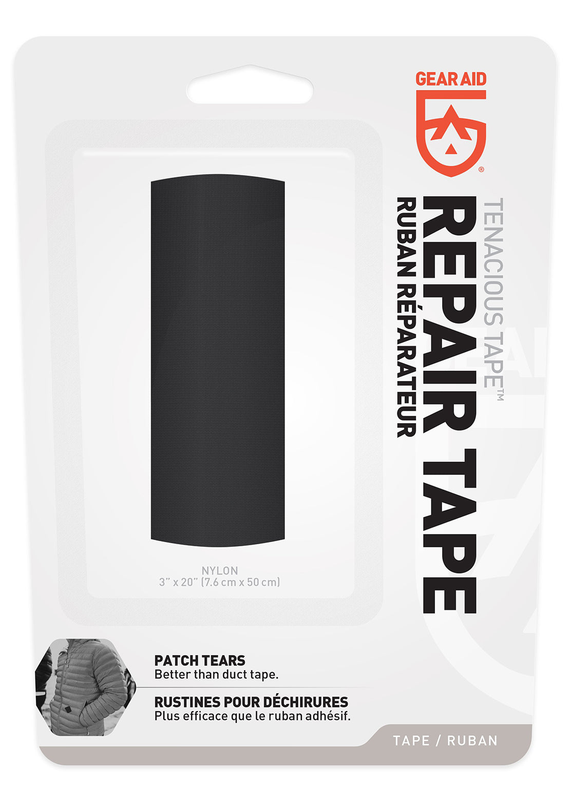 Gear Aid Tenacious Tape - Repair Tape 3&quot; x 20&quot; Black