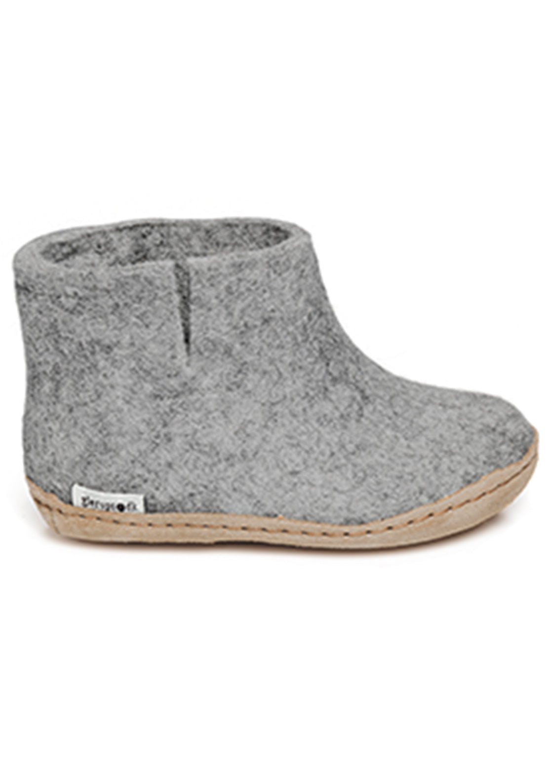 Glerups Junior Leather Sole Slipper Boots Grey