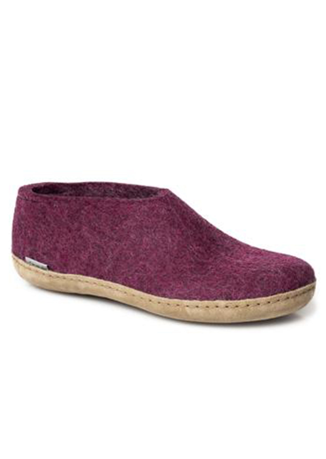 Glerups Unisex Leather Sole Slipper Shoes Cranberry