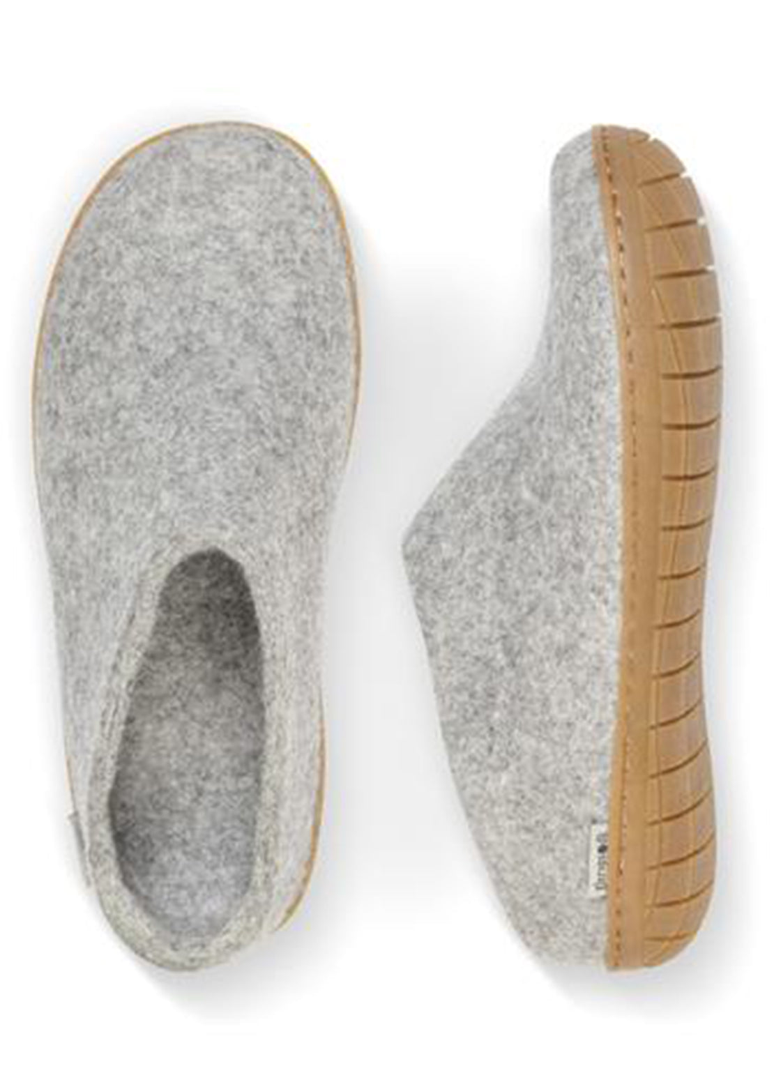 Glerups Unisex Natural Rubber Open Heel Slippers Grey