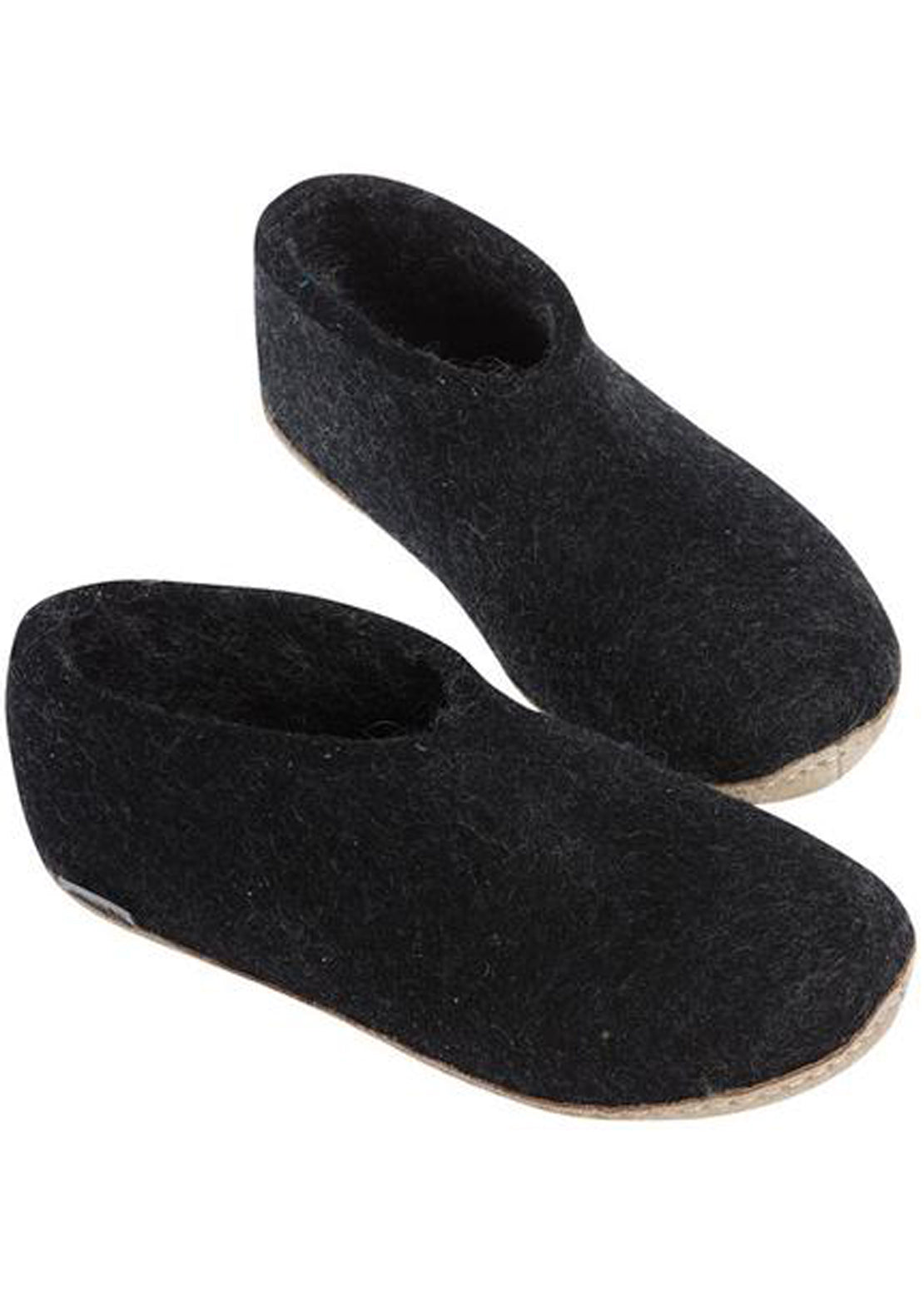 Glerups Unisex Leather Sole Slipper Shoes Charcoal