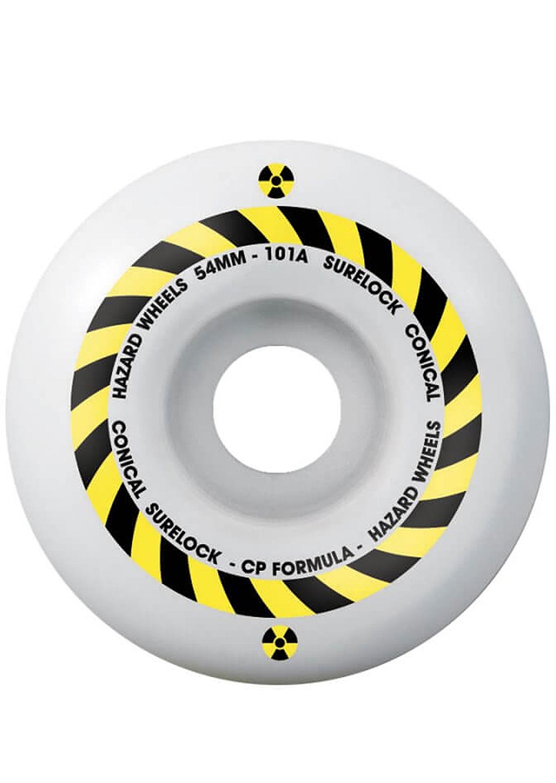 Hazard Sigh Cp-Conical Surelock Skateboard Wheels 54mm White