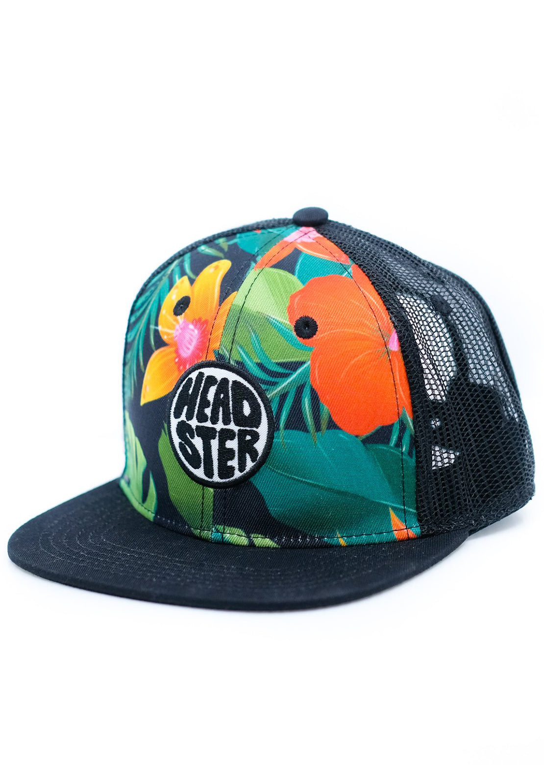 Headster Junior Wild Hibiscus Black Trucker Cap Black