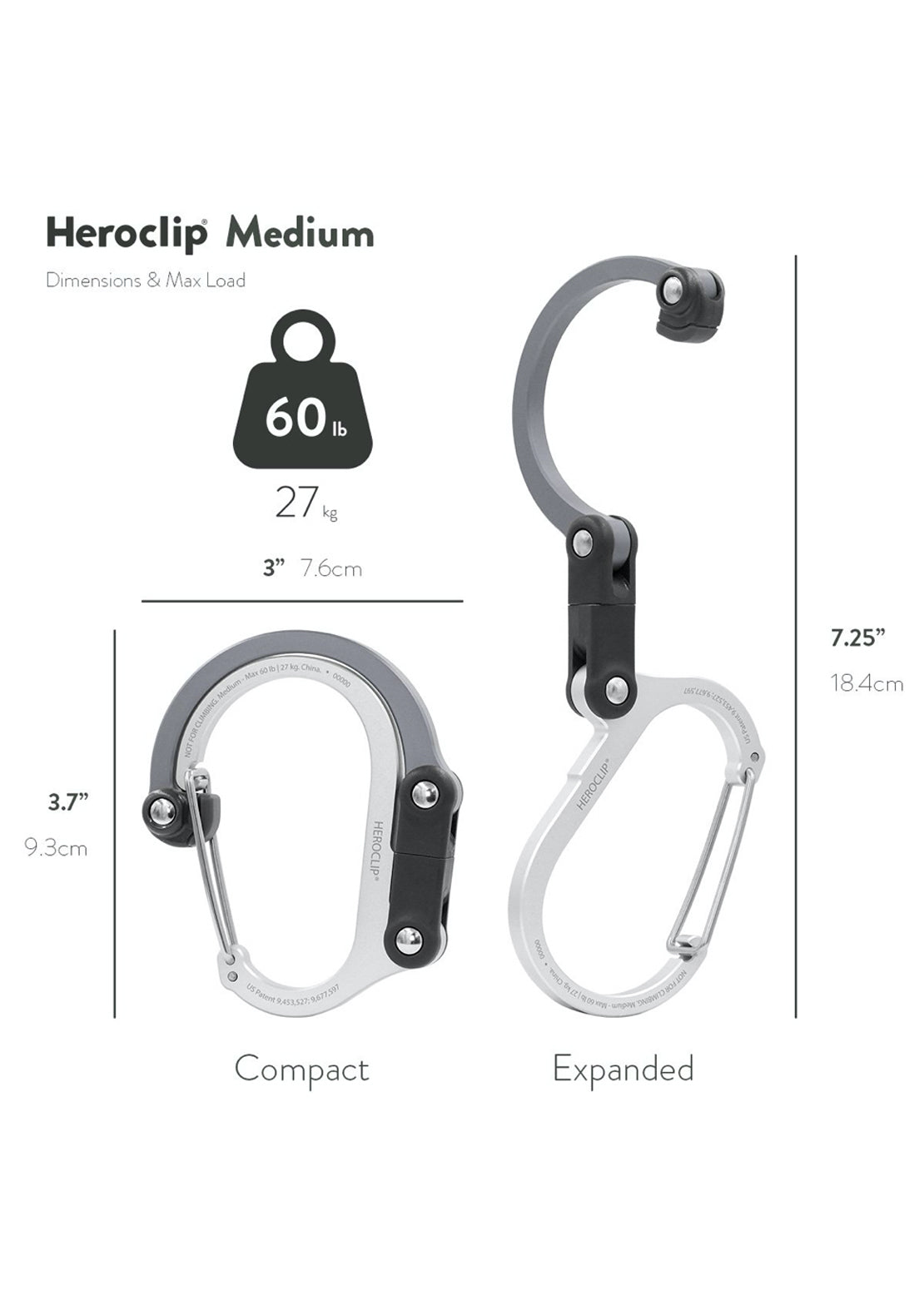 Heroclip Medium Carabiner Shade of Gray