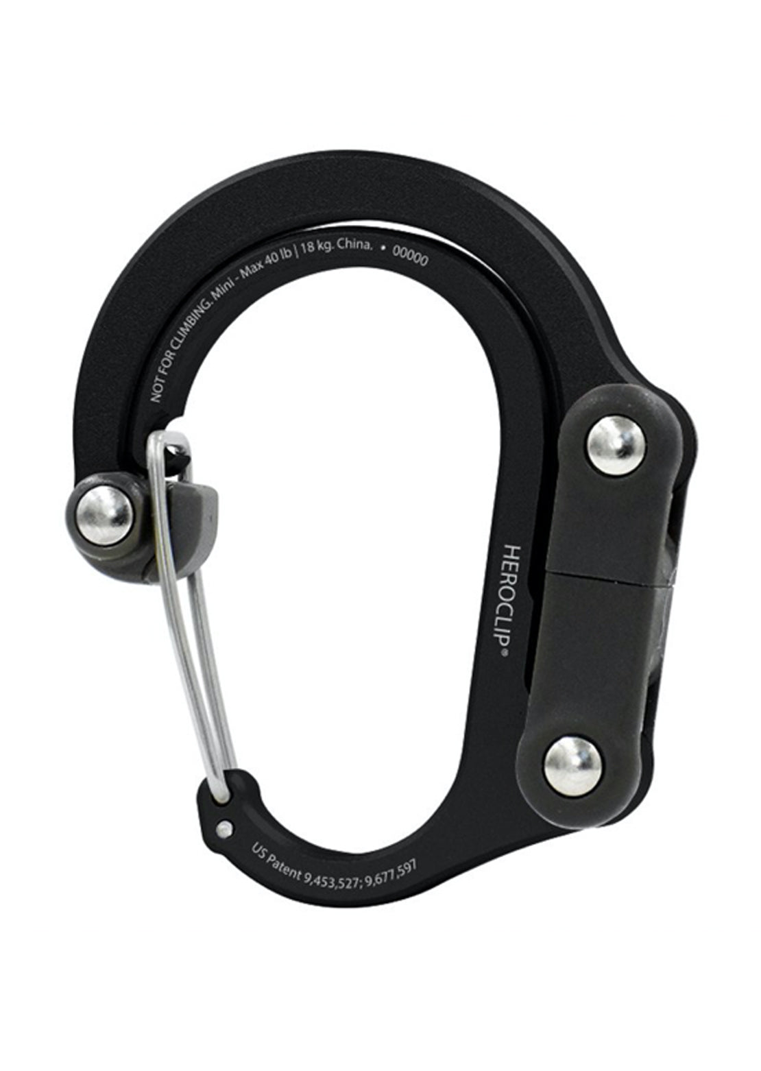 Heroclip Mini Carabiner Stealth Black