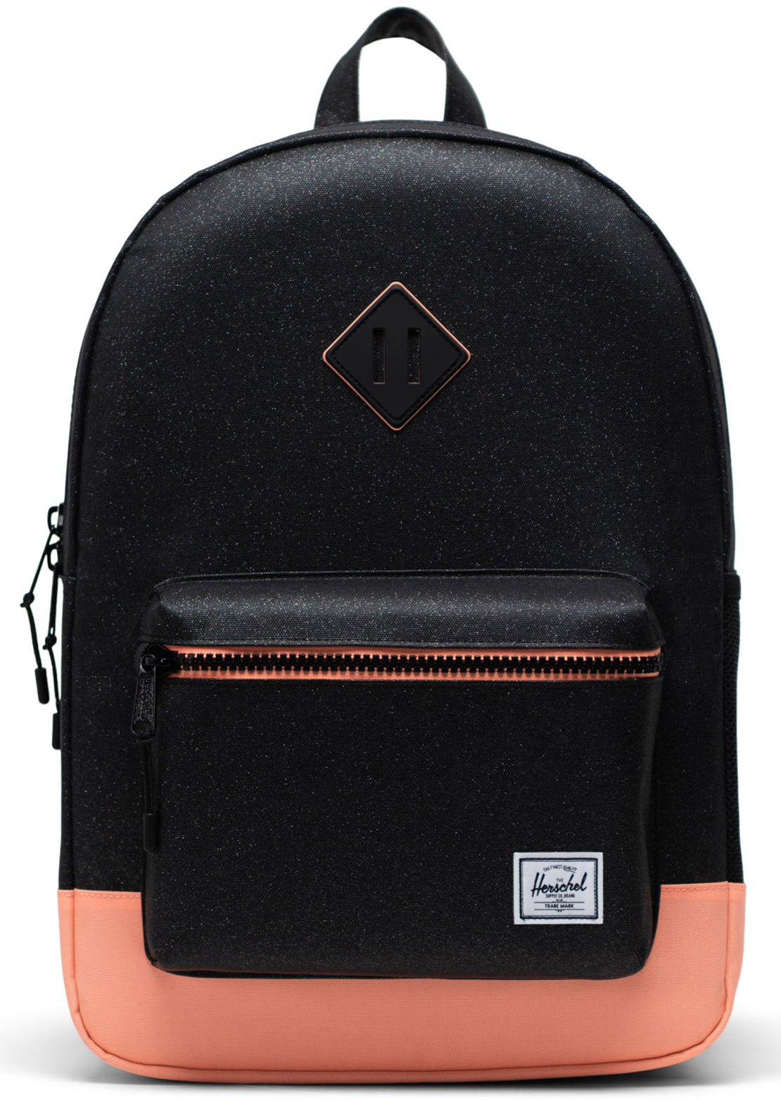 Herschel Junior Heritage XL Backpack Black Sparkle/Neon Peach