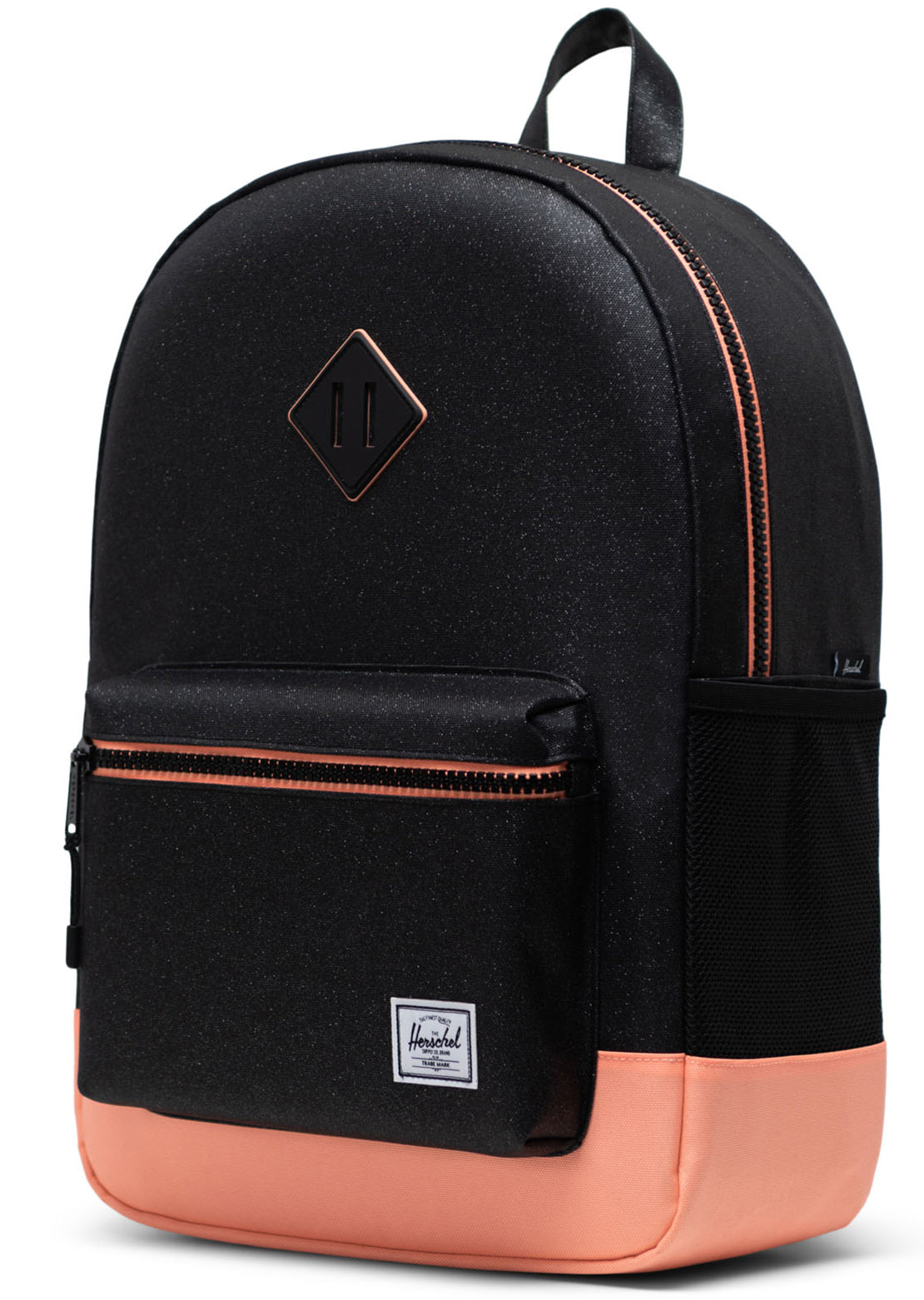 Herschel Junior Heritage XL Backpack Black Sparkle/Neon Peach