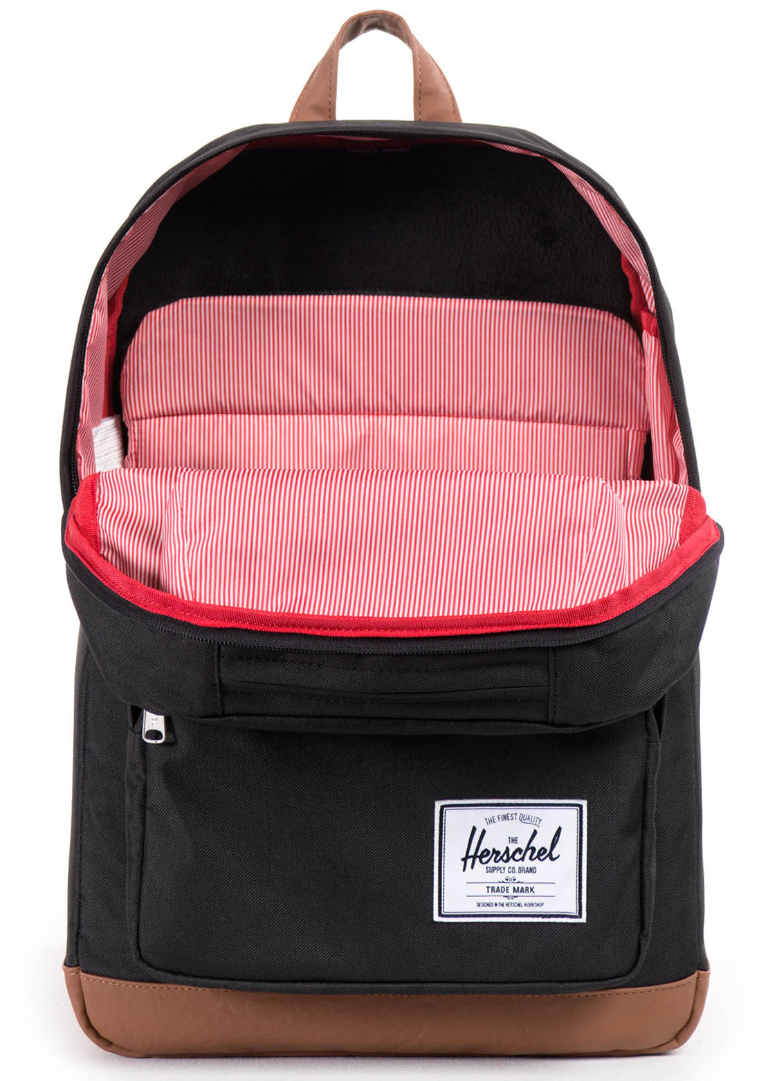 Herschel Pop Quiz Backpack Black/Tan Synthetic Leather