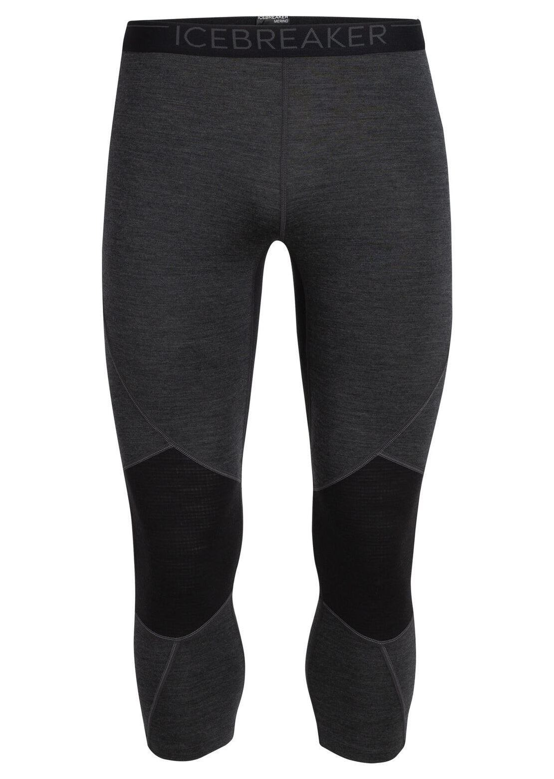 Icebreaker Men&#39;s Bodyfitzone Merino 260 Zone 3/4 Thermal Leggings Jet Heather/Black