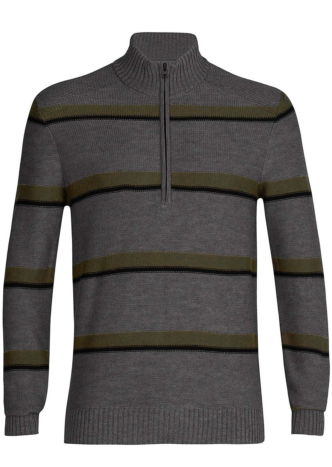 Icebreaker Men&#39;s Waypoint Longsleeve Half Zip Gritstone Heather/Loden