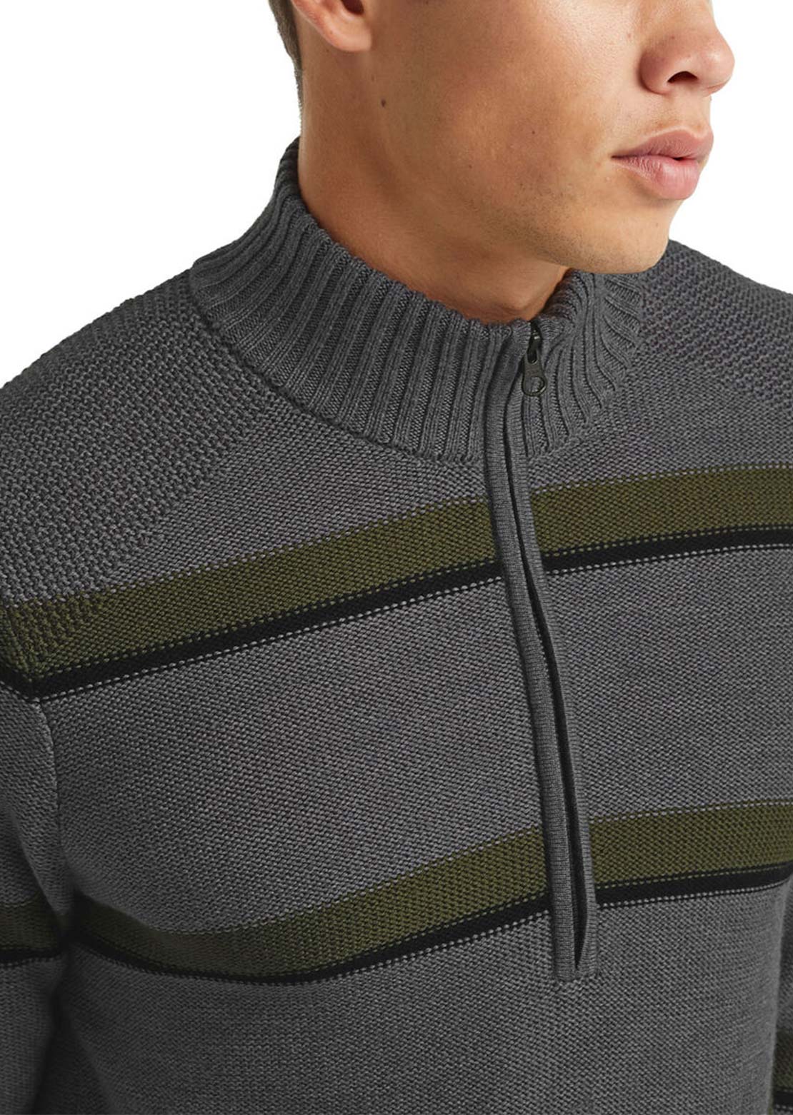 Icebreaker Men&#39;s Waypoint Longsleeve Half Zip Gritstone Heather/Loden
