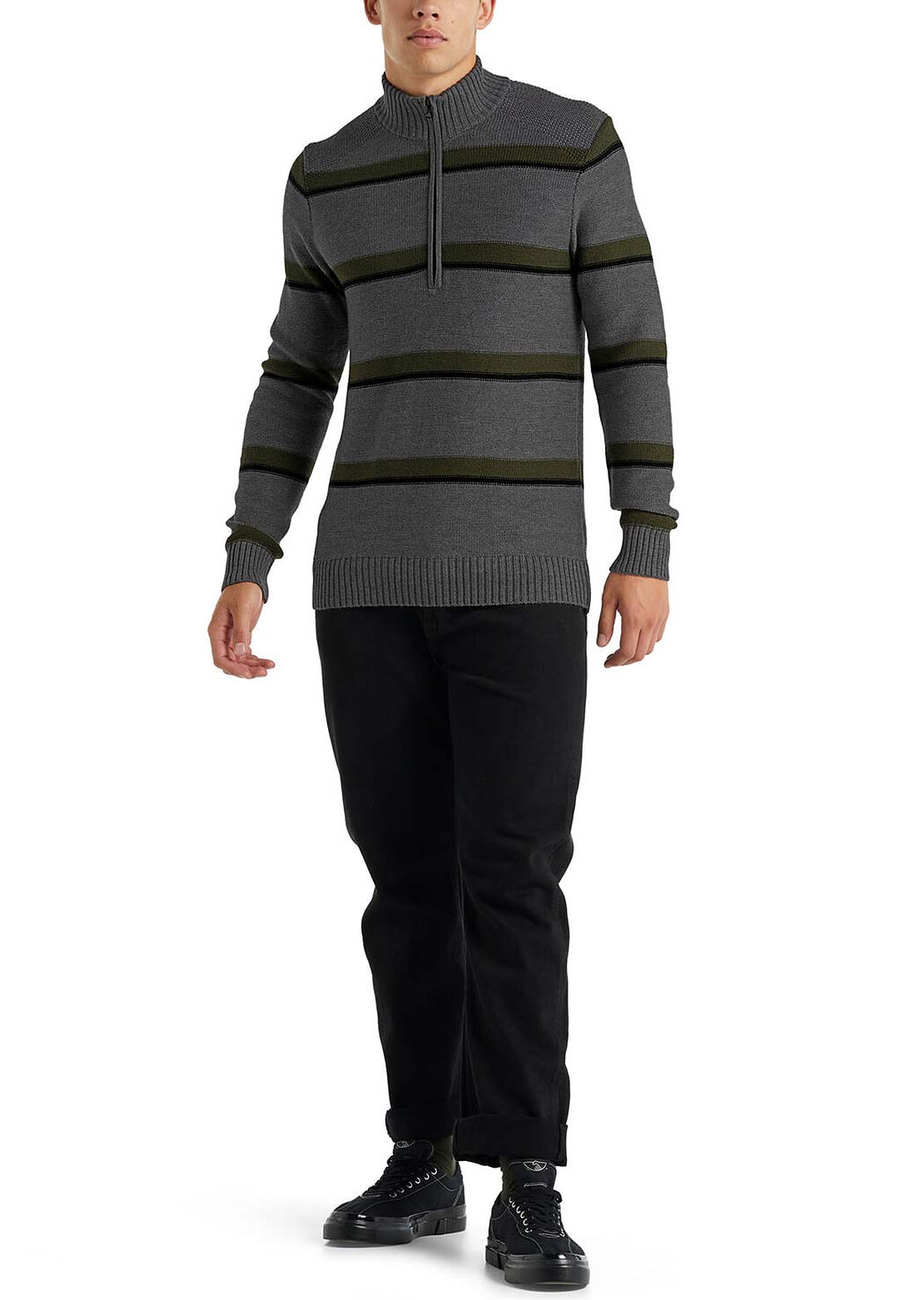 Icebreaker Men&#39;s Waypoint Longsleeve Half Zip Gritstone Heather/Loden