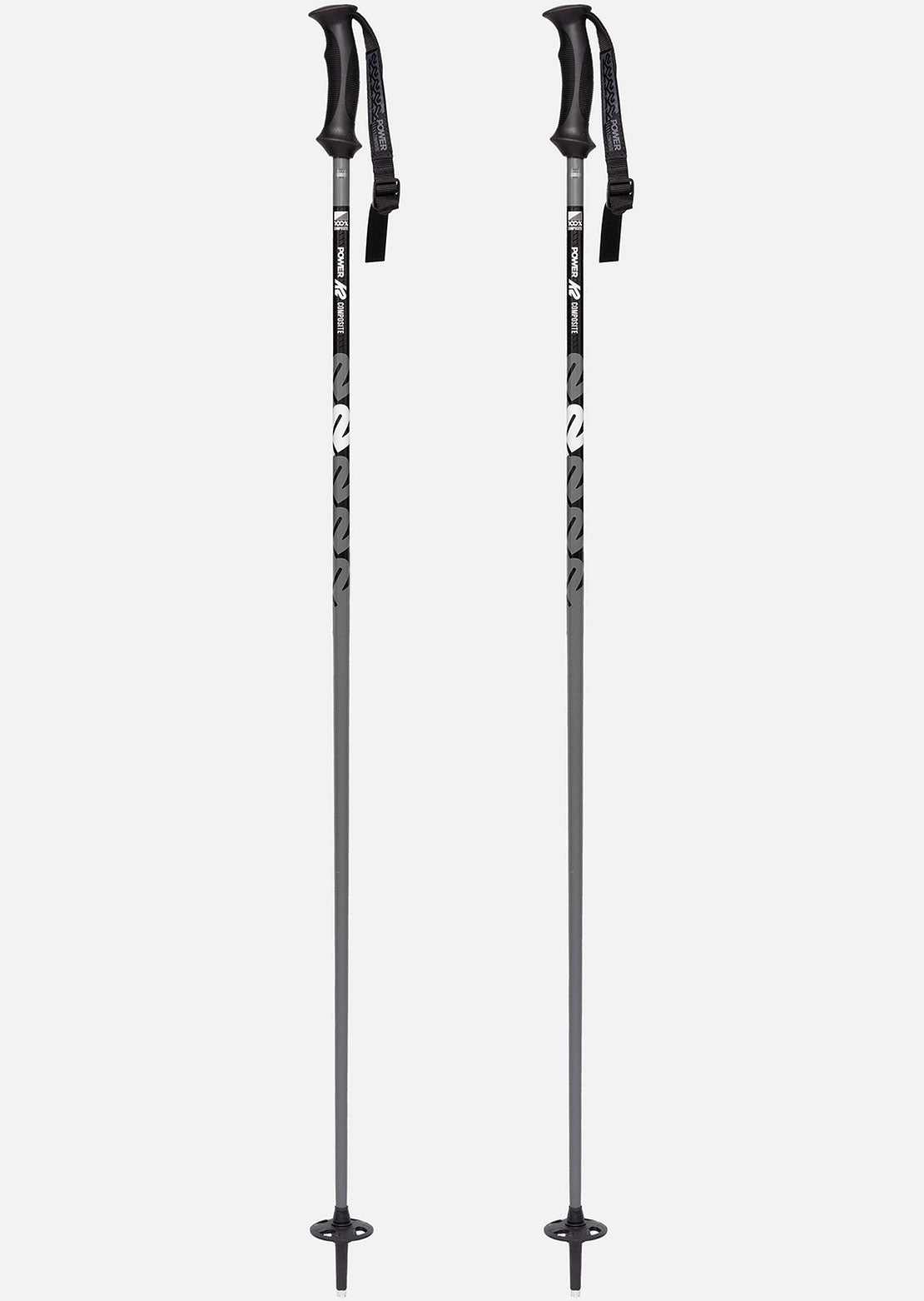 K2 Men&#39;s Power Composite Ski Poles Gunmetal