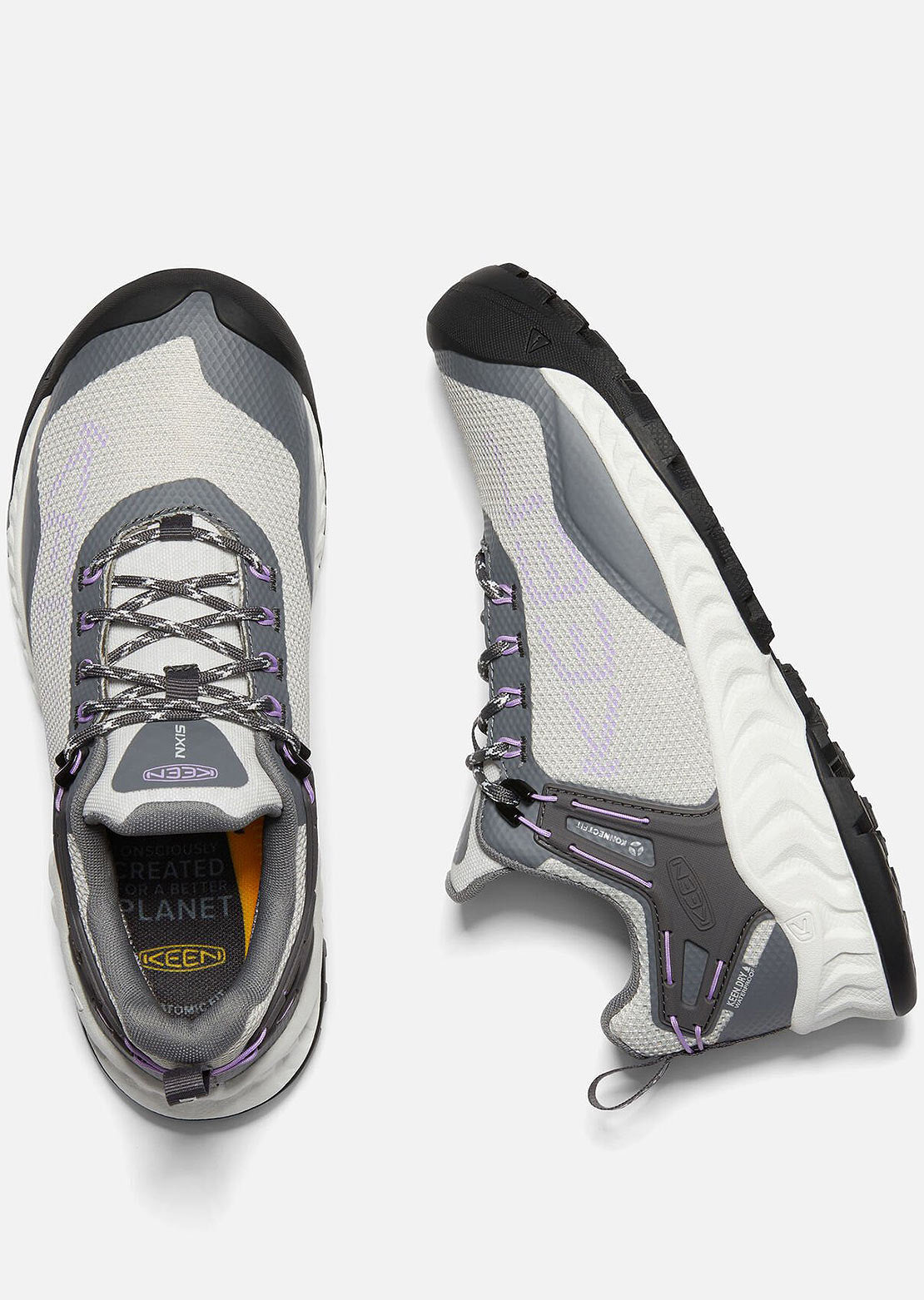 KEEN Women&#39;s Nxis Evo Waterproof Shoes Steel Grey/English Lavender