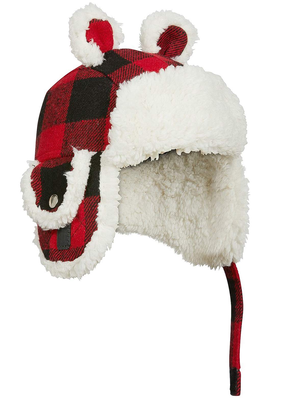 Kombi Infant The Cute aviator Hat Red Buffalo Plaid