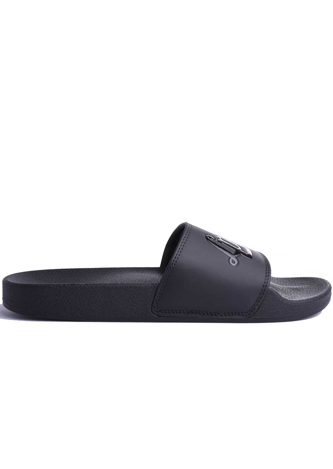 L&amp;P Junior Slide Sandals Black On Black