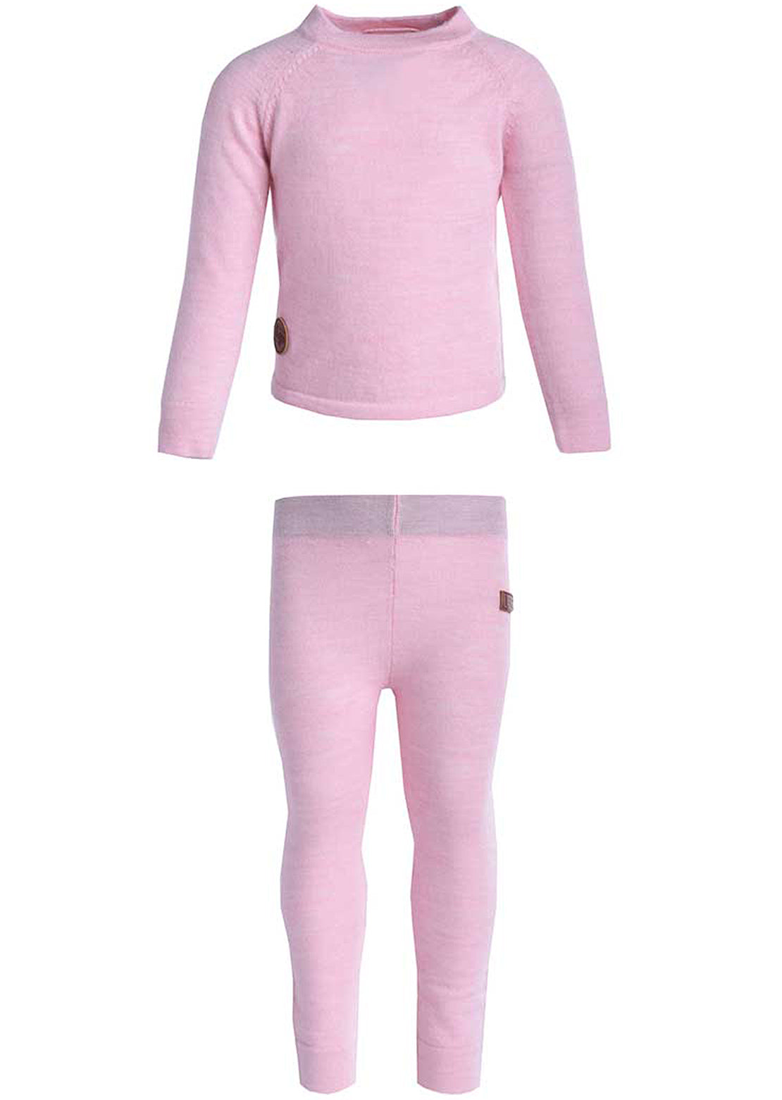 L&amp;P Toddler Merino Wool Thermal Underwear Set Heather Pink