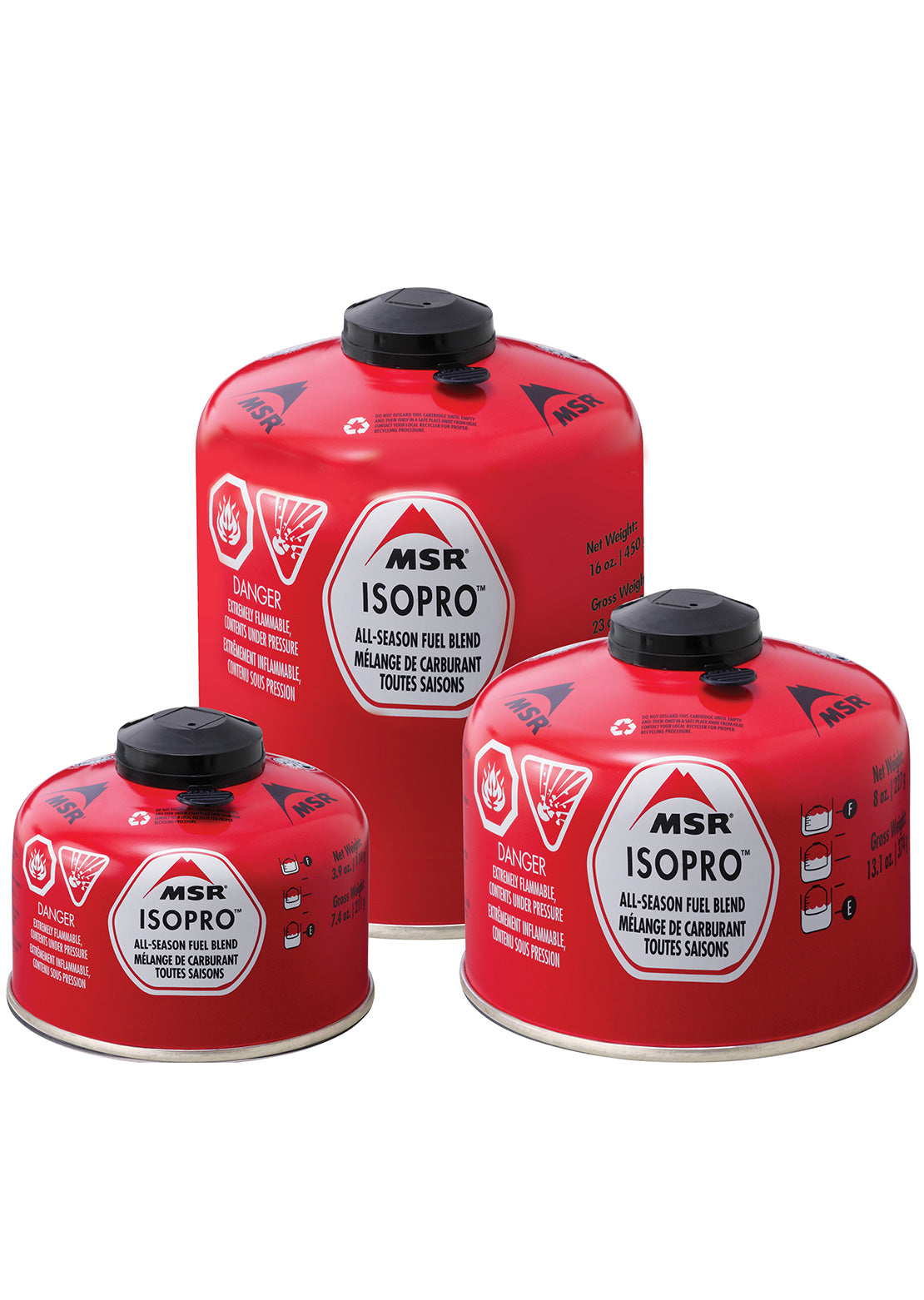 MSR IsoPro 4 Oz Small Fuel Canister Red