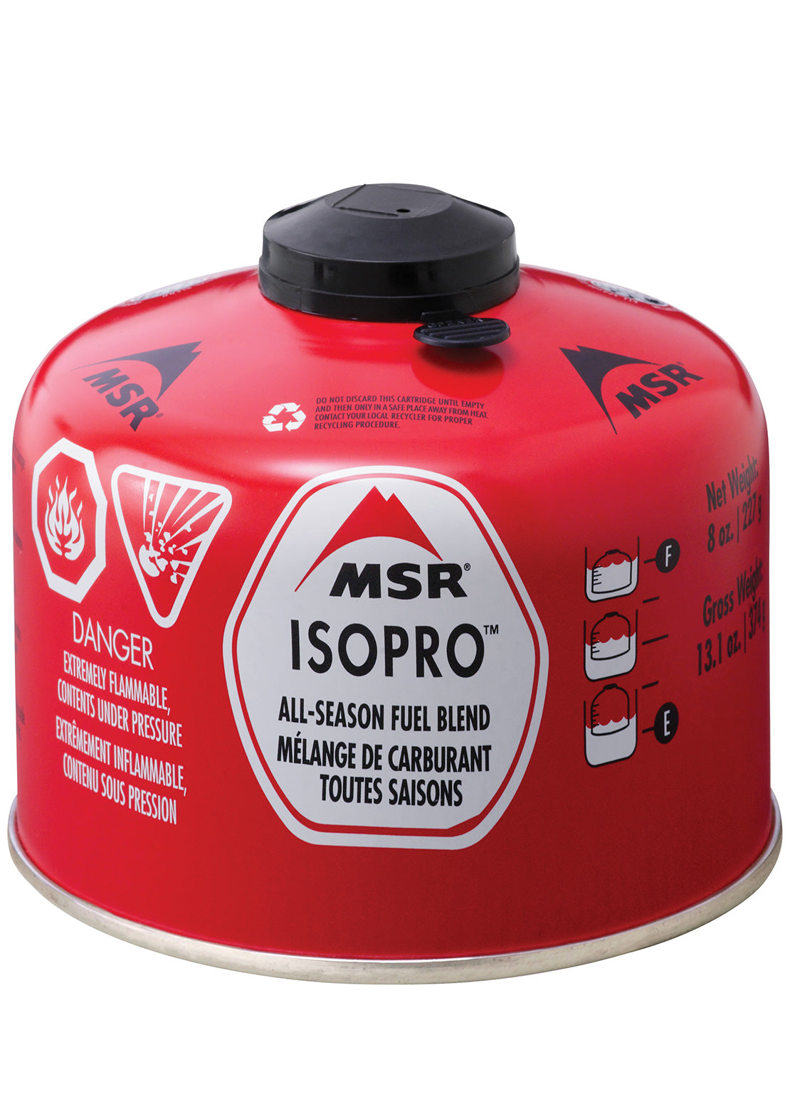 MSR IsoPro 4 Oz Small Fuel Canister Red