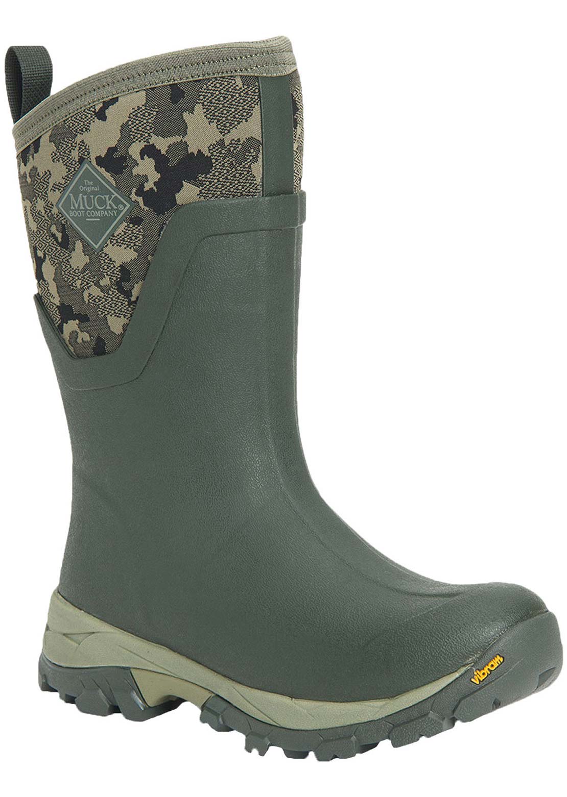 Muck Boot Co. Women&#39;s Arctic Ice Arctic Grip A.T. Mid Boots Moss w/ Camo