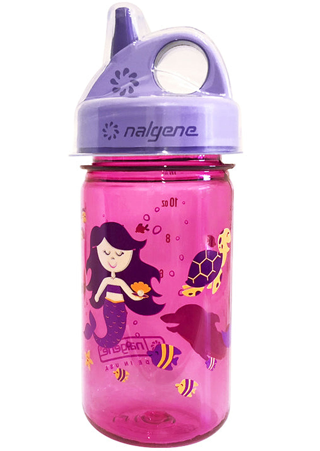 Nalgene Junior Grip N Gulp Sustain 12oz Bottle Pink with Mermaid