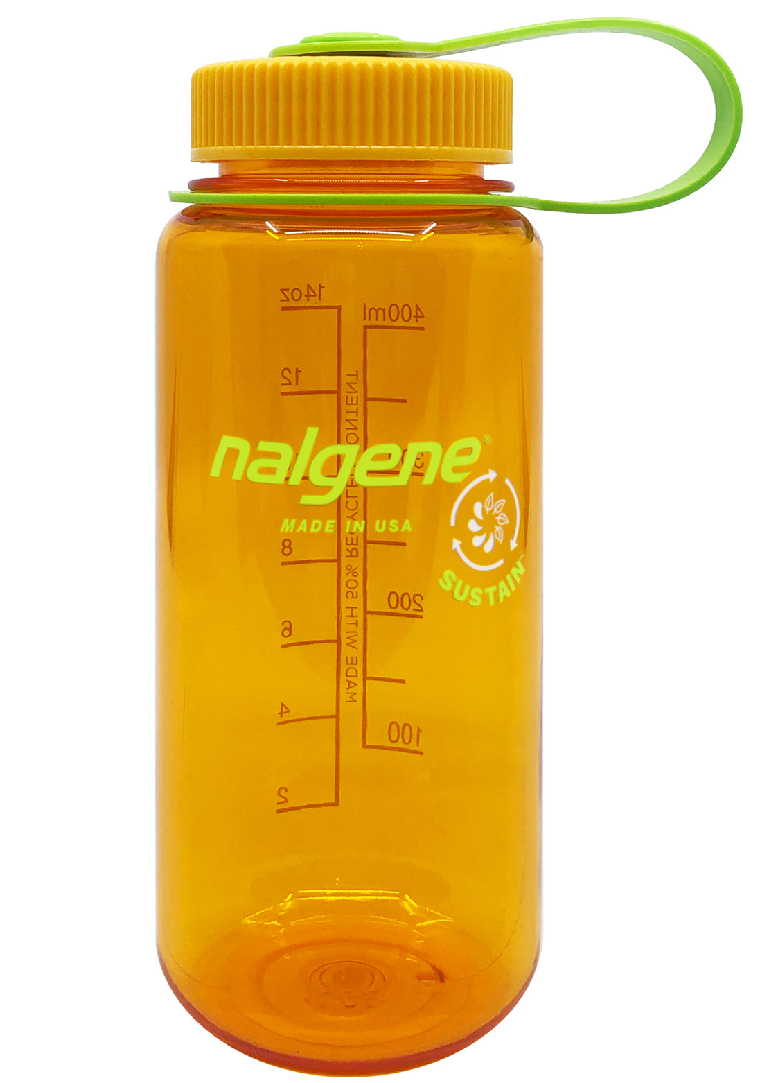 Nalgene Sustain 16 oz Wide Mouth Loop Top Bottle Clementine