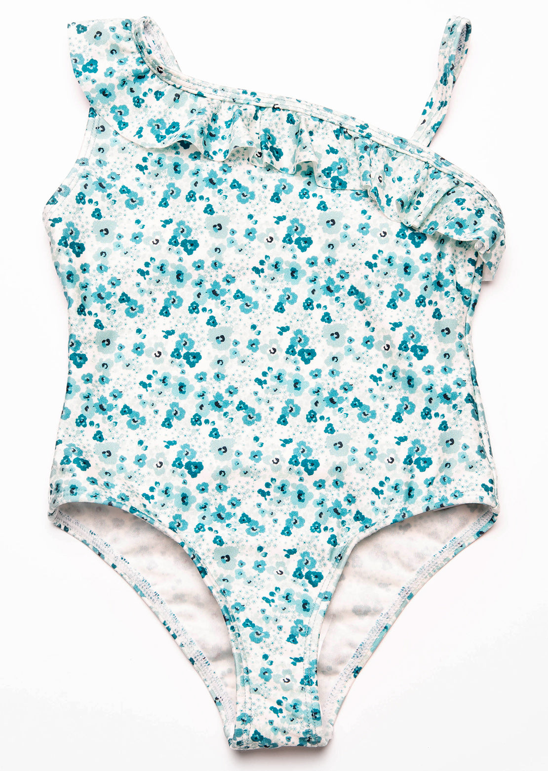 Nana Toddler Margueritte One-Piece Swimsuit Teal Flowers