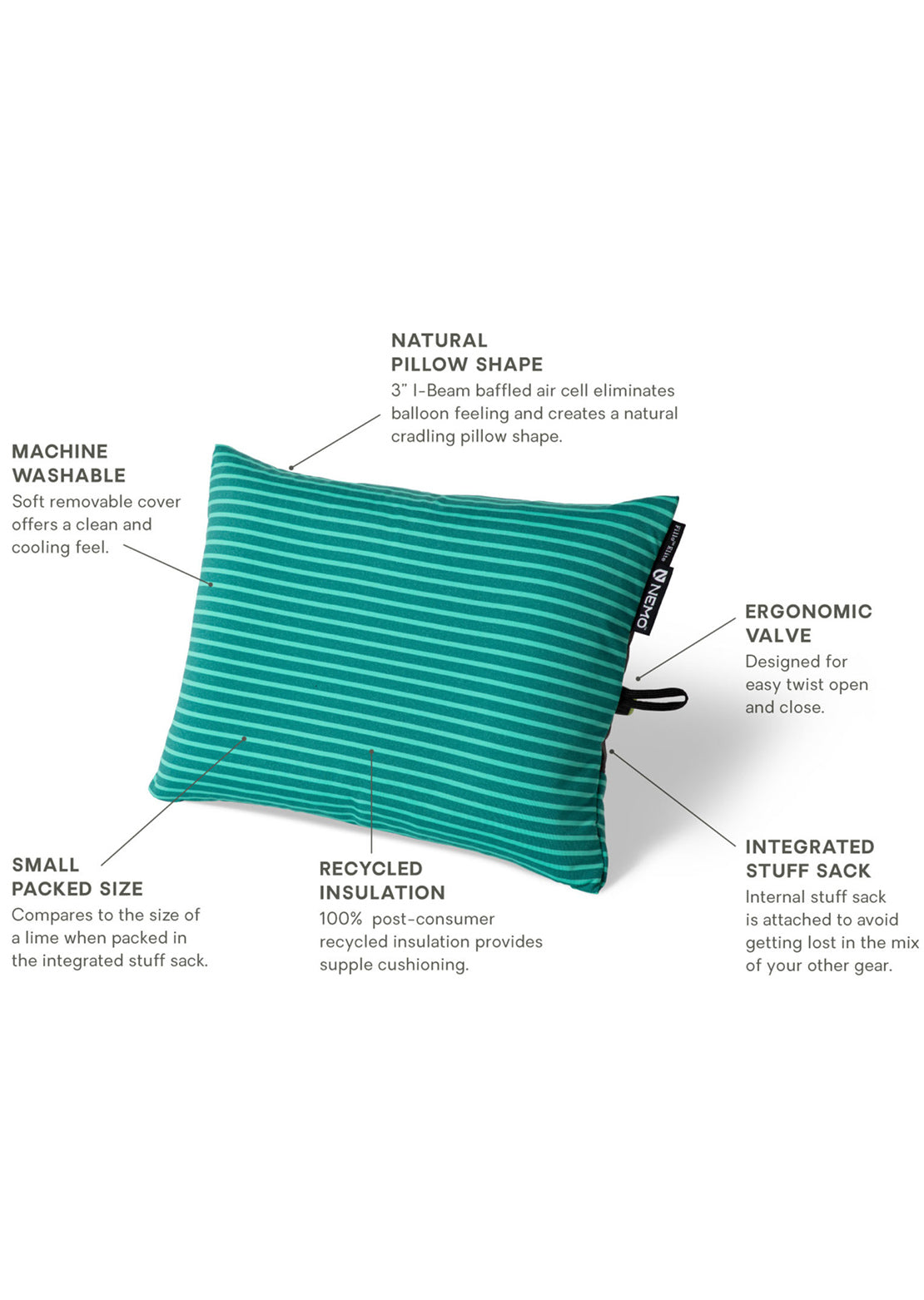 NEMO Equipment Fillo Elite Pillow Sapphire Stripe