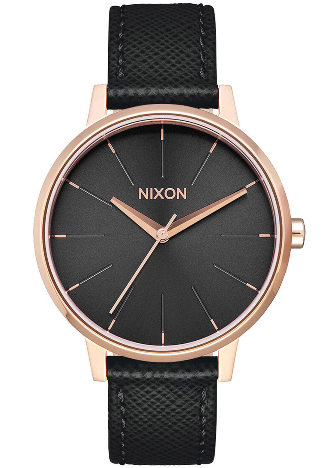 Nixon Women&#39;s Kensington Leather Watch Rose Gold/Black
