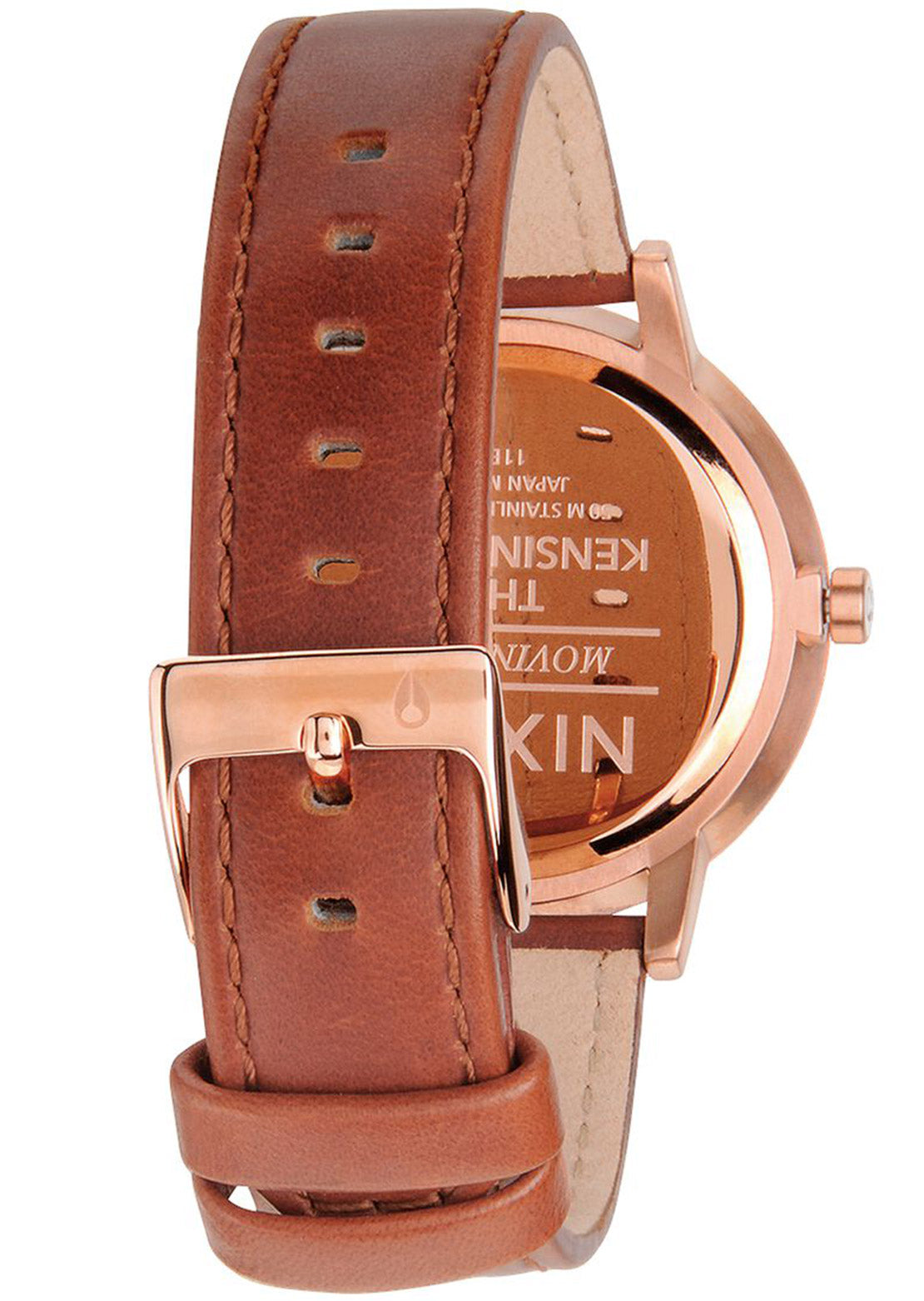 Nixon Women&#39;s Kensington Leather Watch Rose Gold/White