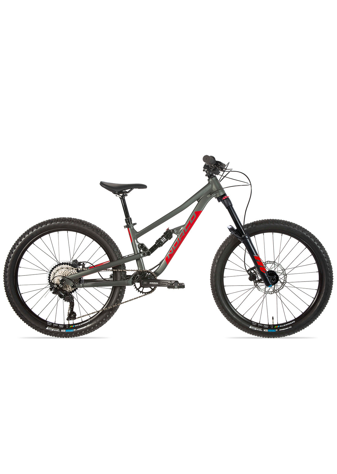 Norco Junior Fluid FS 2 24&quot; Mountain Bike - Small Small / Charcoal Grey/Candy Apple Red 1230310410