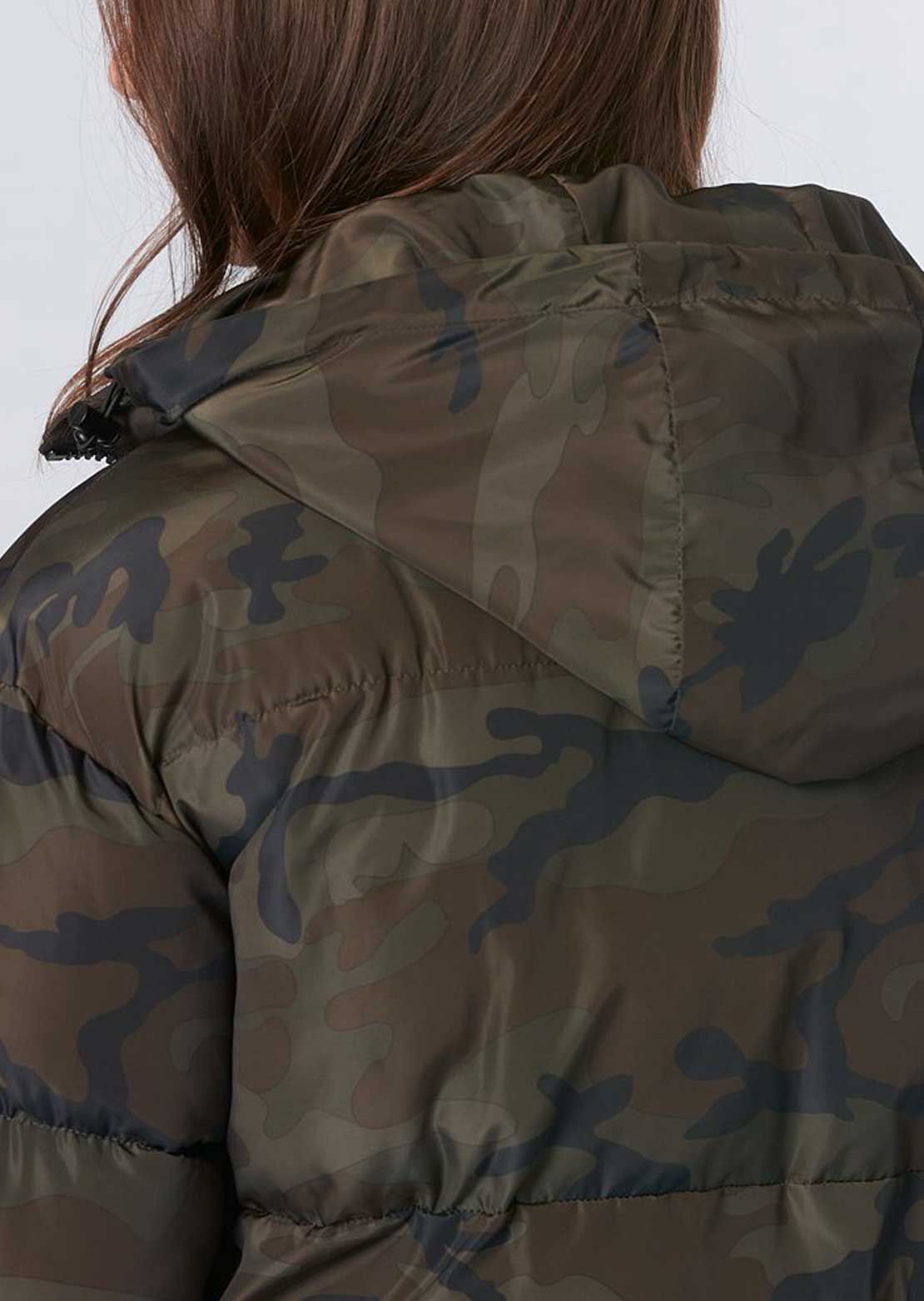 Norden Women&#39;s Aleta Long Puffer Jacket Camo Khaki