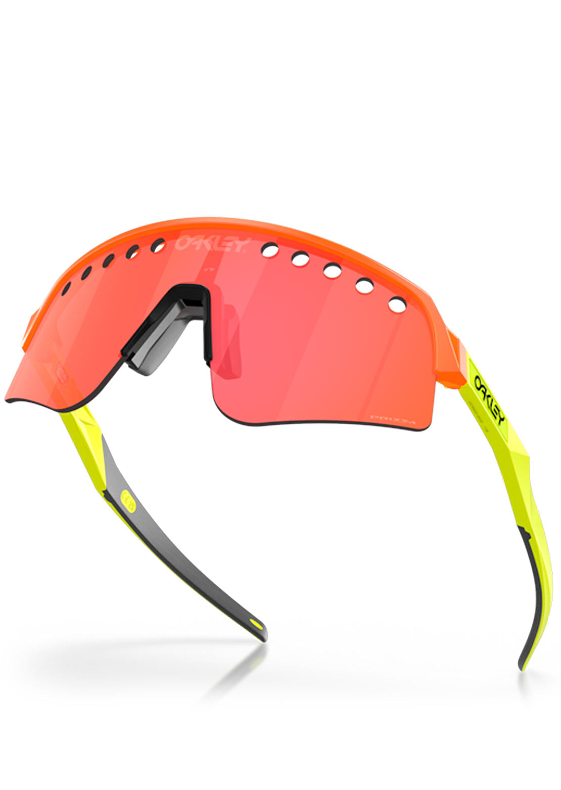 Oakley Men's Sutro Lite Sweep Prizm Bike Sunglasses Matte Orange/Tennis Ball Yellow/Prizm Trail Torch Vented
