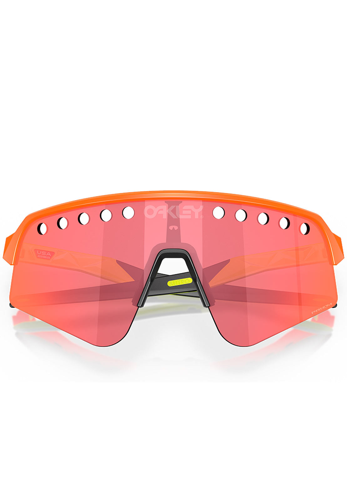 Oakley Men's Sutro Lite Sweep Prizm Bike Sunglasses Matte Orange/Tennis Ball Yellow/Prizm Trail Torch Vented