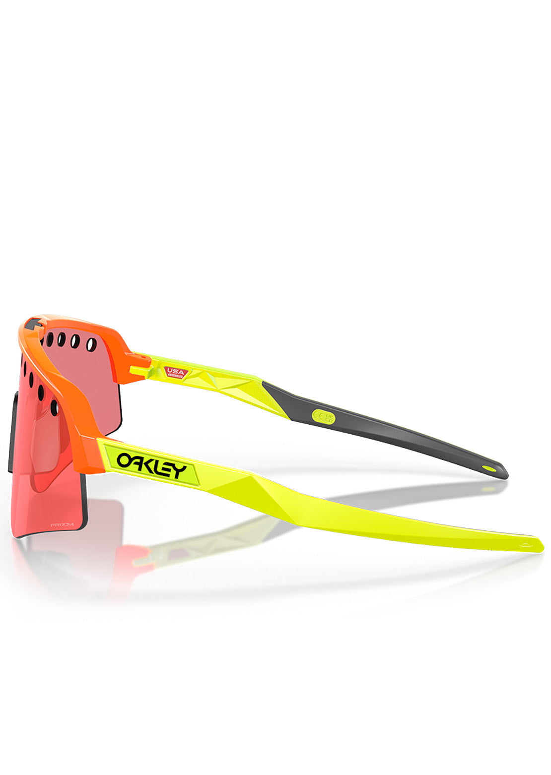 Oakley Men's Sutro Lite Sweep Prizm Bike Sunglasses Matte Orange/Tennis Ball Yellow/Prizm Trail Torch Vented