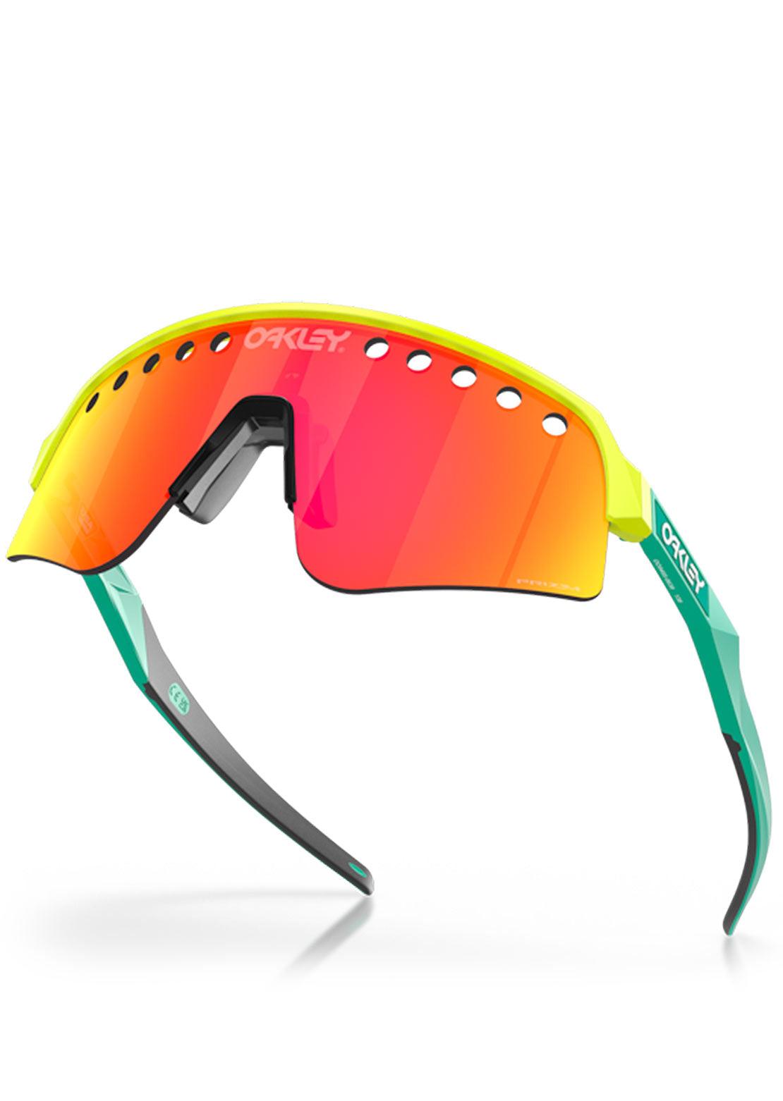 Oakley Men's Sutro Lite Sweep Prizm Bike Sunglasses Tennis Ball Yellow/Celeste/Prizm Ruby Iridium Vented